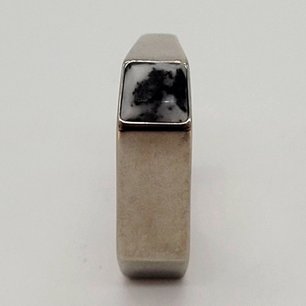 Vita Fede Octagon Black & White Stone 24k White Gold-Plated Ring New - Picture 2 of 7